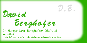 david berghofer business card